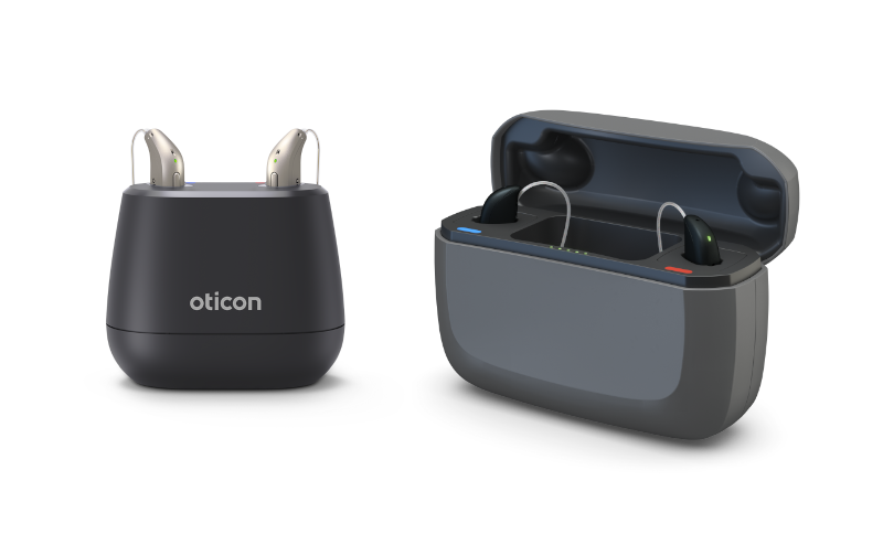 Oticon and ReSound rechargeable hearing aids