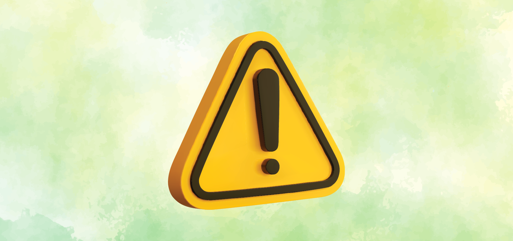 Yellow triangular warning sign with an exclamation mark, indicating caution or an important alert